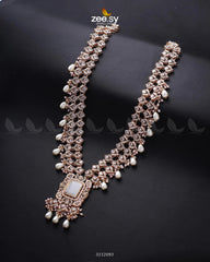 Burro's-tail Long Malla Necklace Golden Pearl White - Zeesy Jewellery