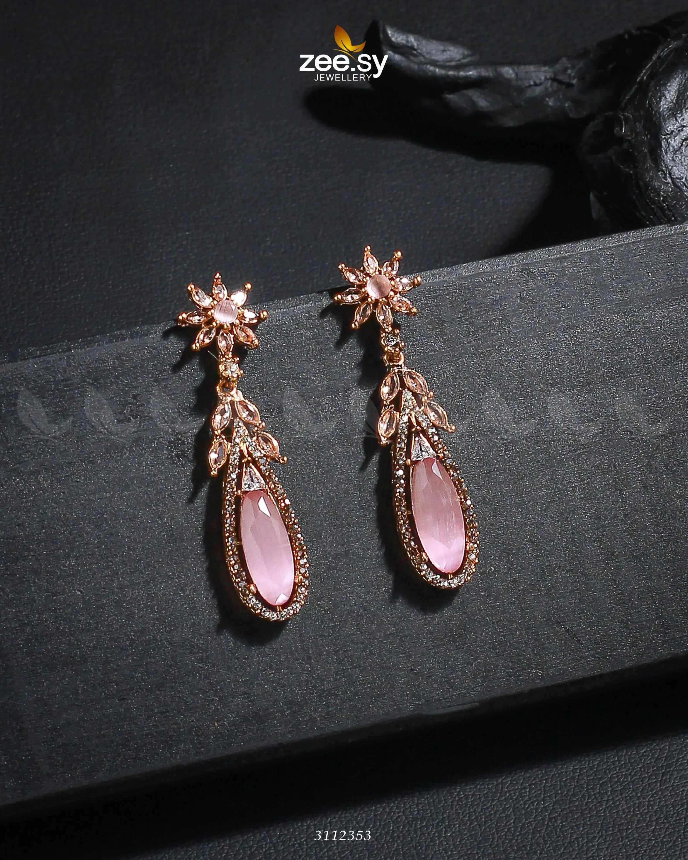 Rimsha's Earrings Golden Mint Pink - Zeesy Jewellery
