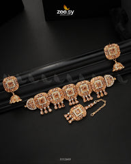 Kiran Necklace Set Golden Champagne - Zeesy Jewellery