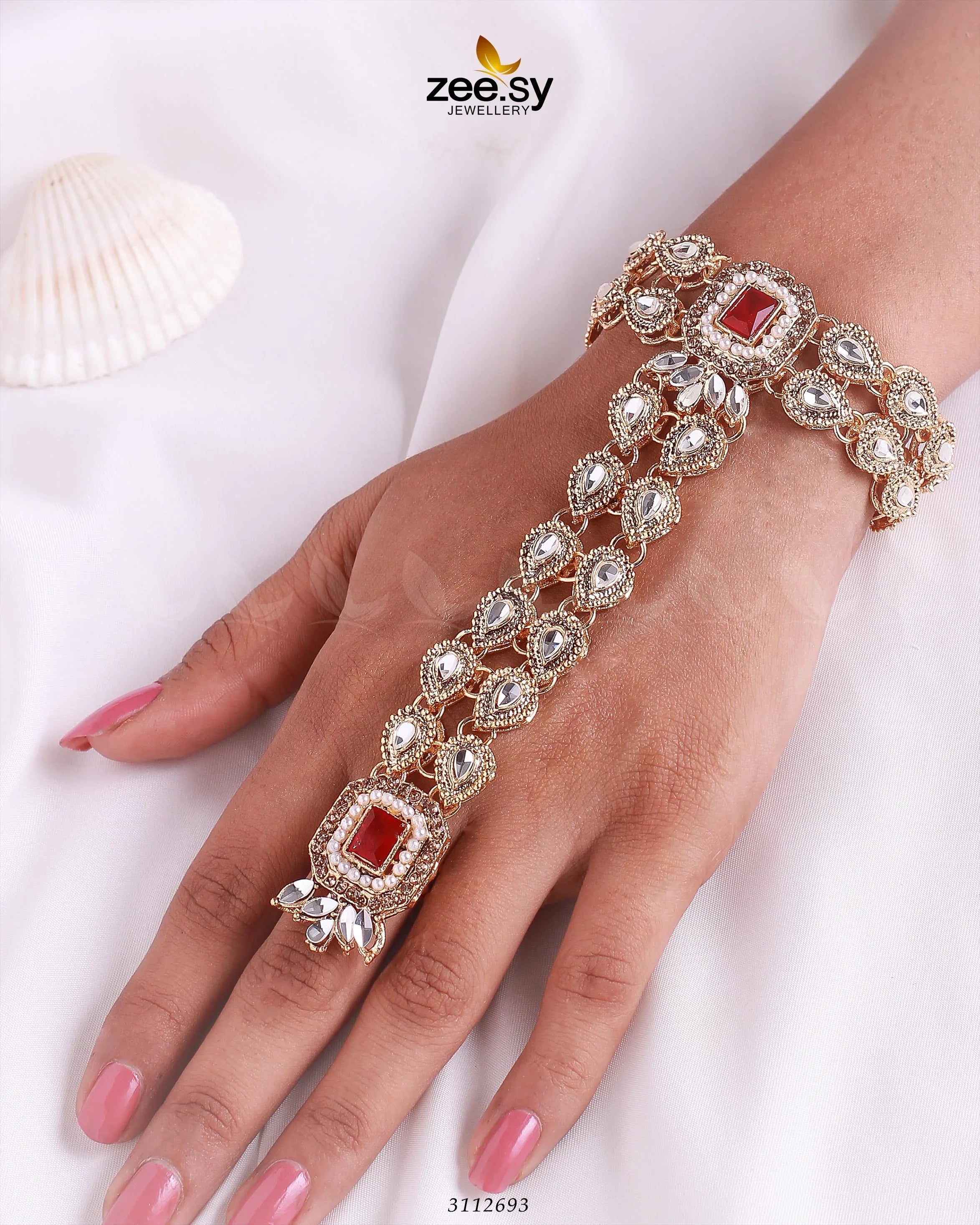 Exuberant Anja Bracelet Golden Red - Zeesy Jewellery