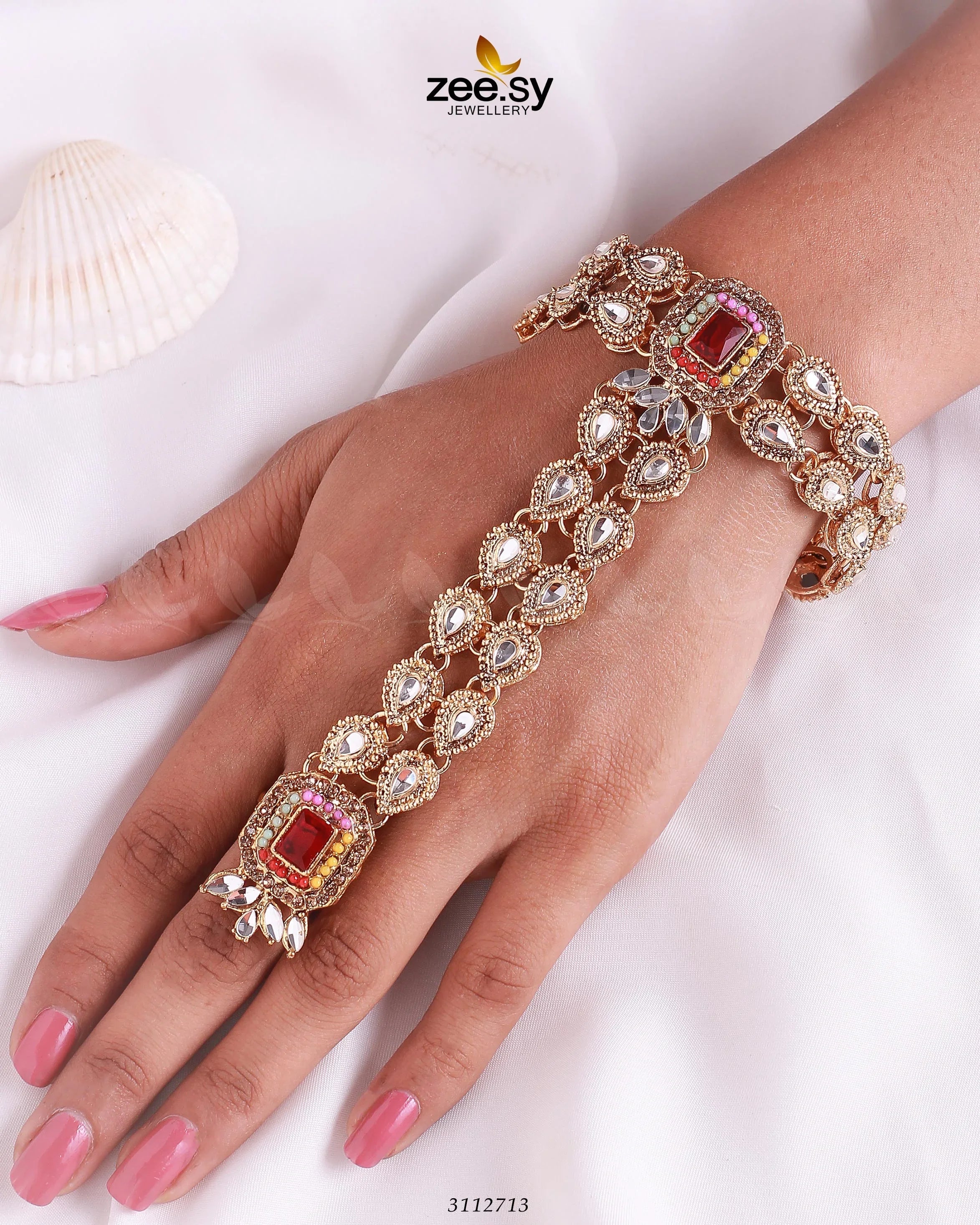 Exuberant Anja Bracelet Golden Multi - Zeesy Jewellery