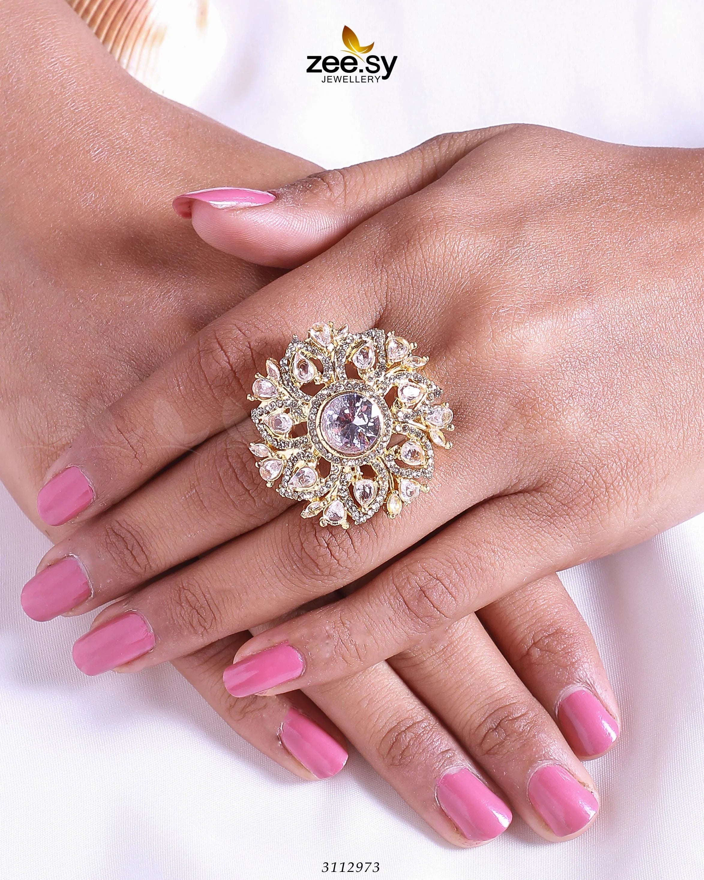 Emma Ring Golden White - Zeesy Jewellery