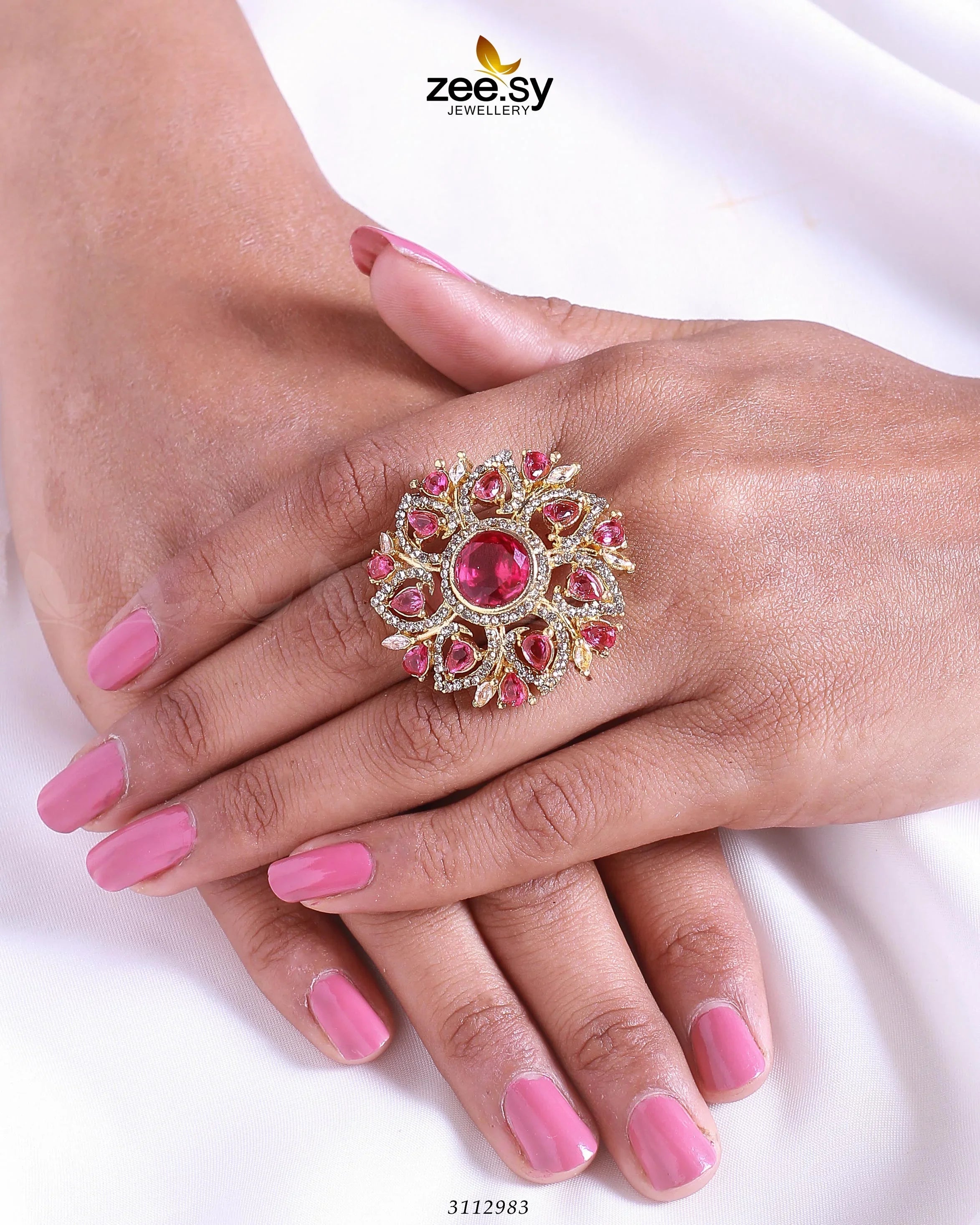 Emma Ring Fuchsia - Zeesy Jewellery