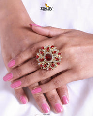 Emma Ring Golden Red - Zeesy Jewellery