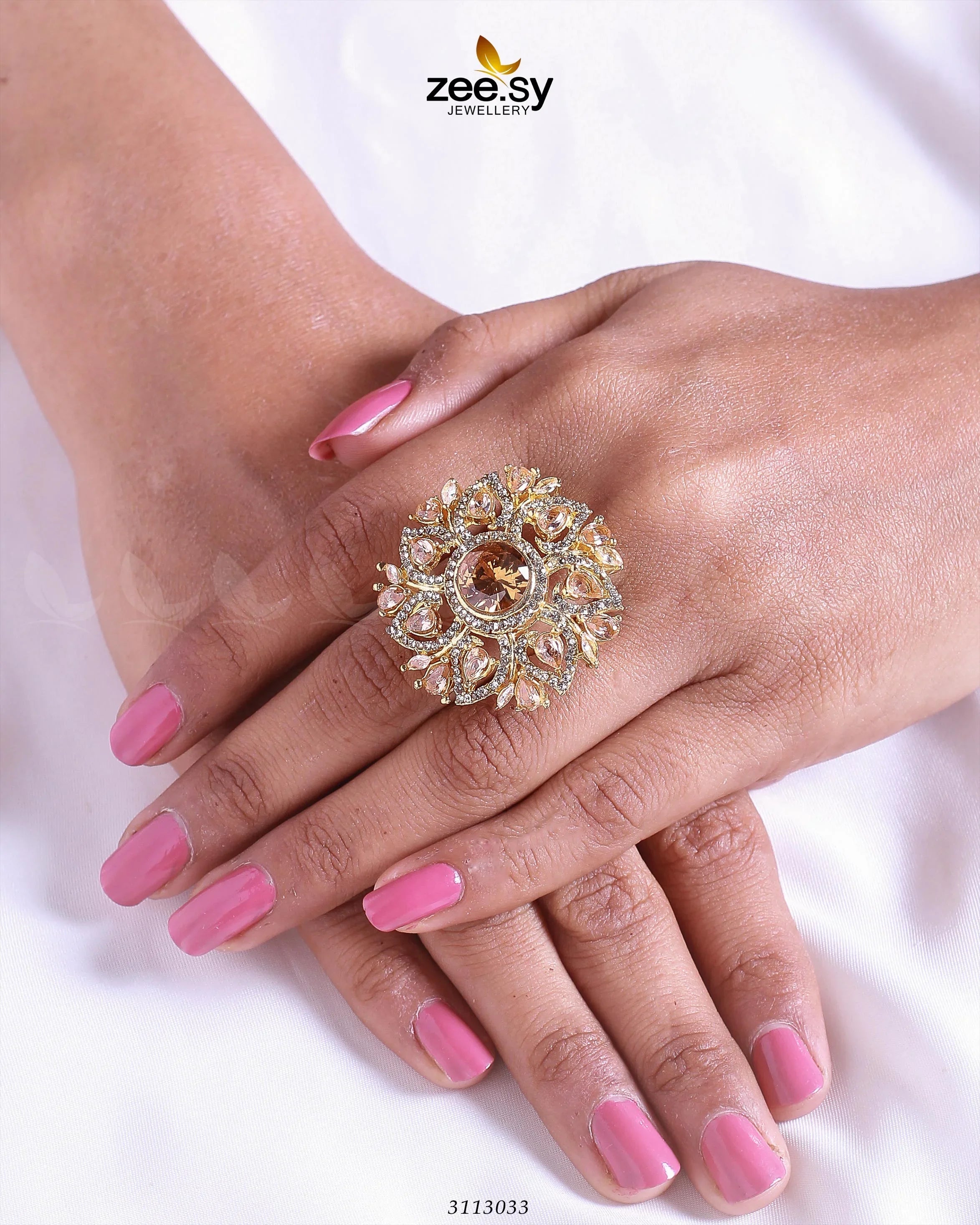 Emma Ring Golden Champagne - Zeesy Jewellery