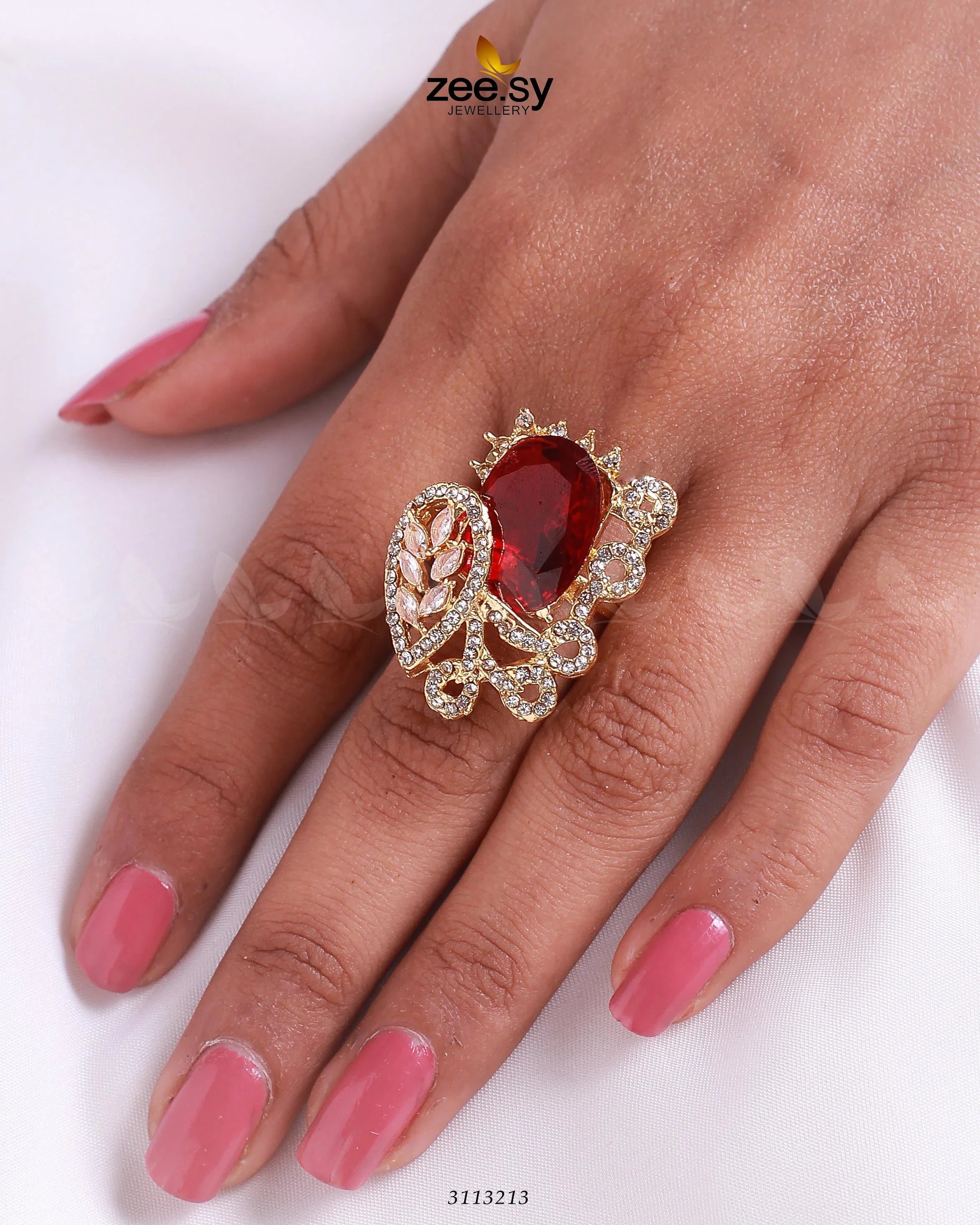 Croton Ring Golden Red - Zeesy Jewellery