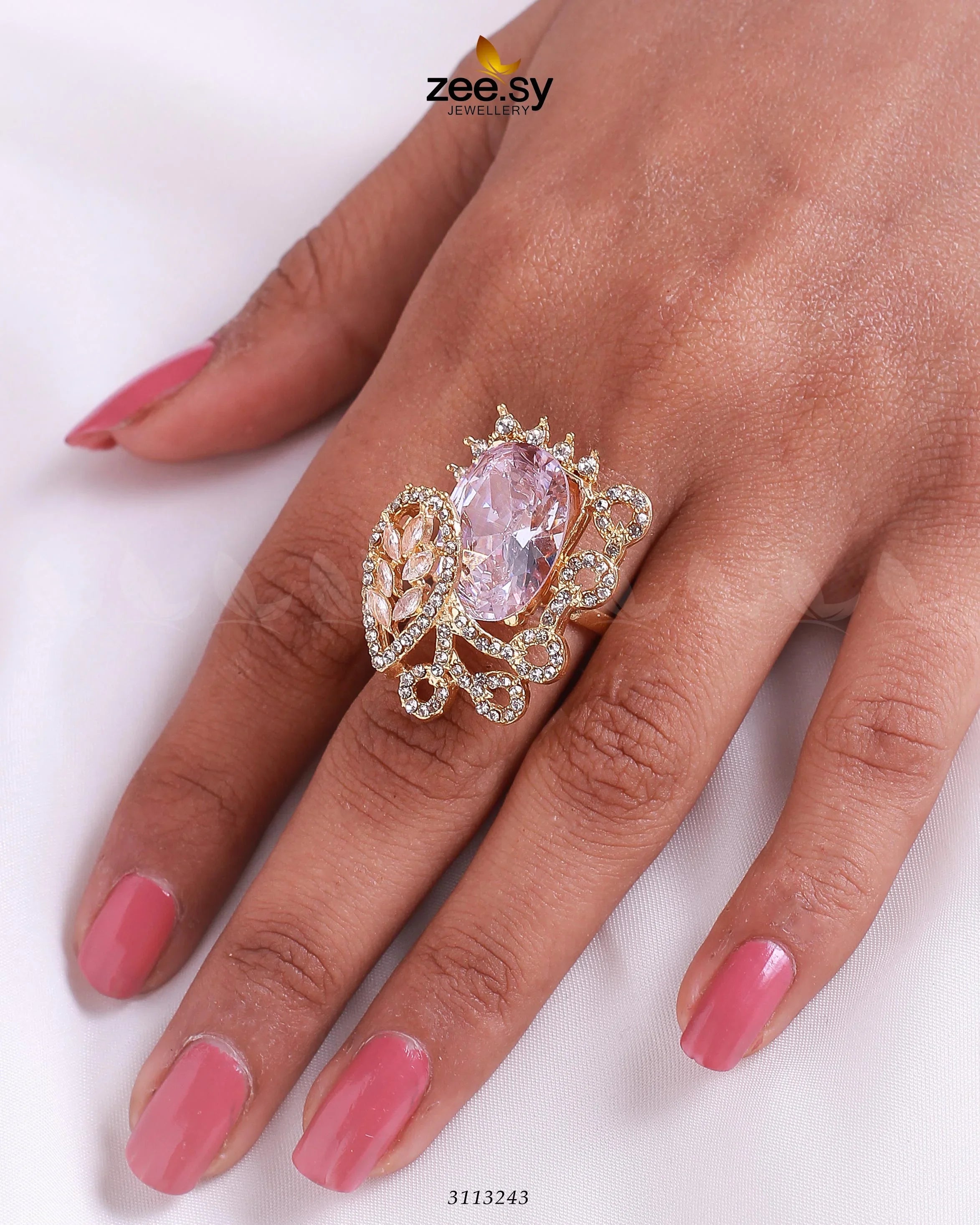 Croton Ring Golden White - Zeesy Jewellery