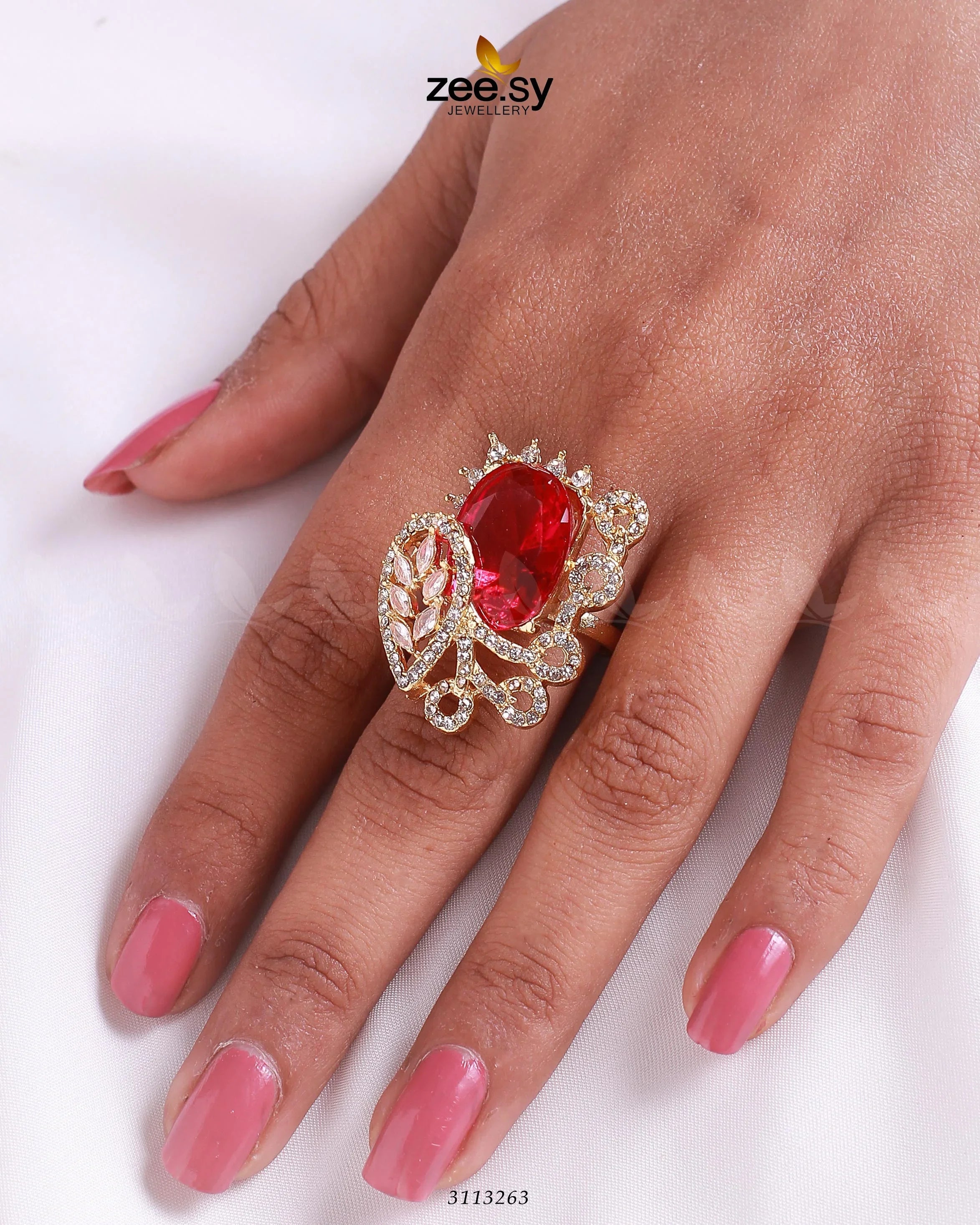 Croton Ring Golden Ruby - Zeesy Jewellery