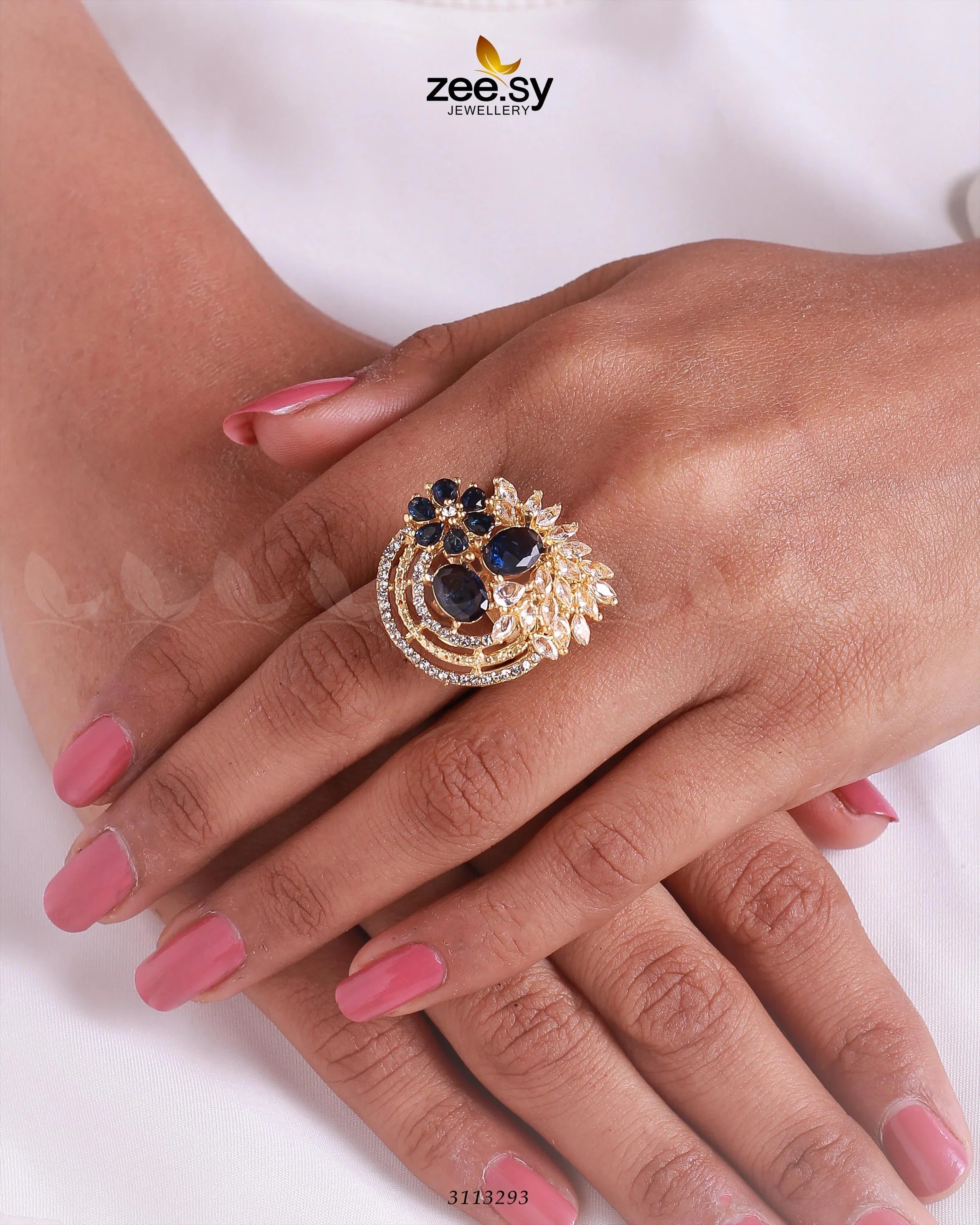 Zoya's Ring Golden Blue - Zeesy Jewellery
