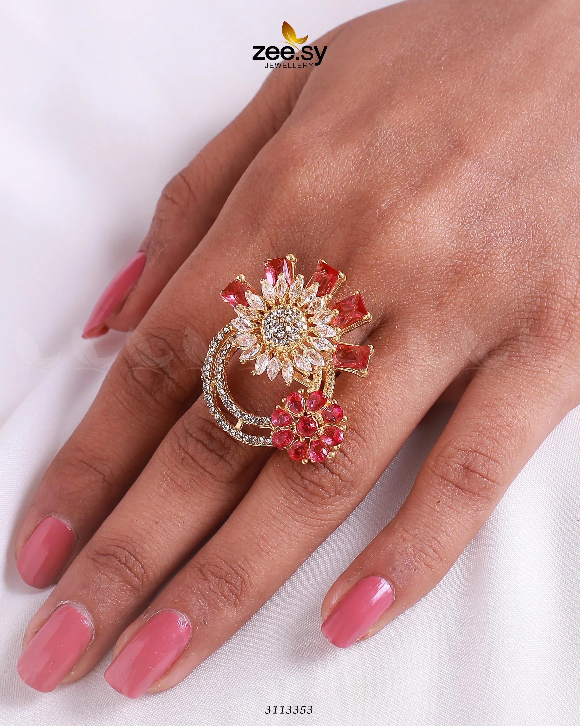 Aima Baig Ring Golden Ruby - Zeesy Jewellery