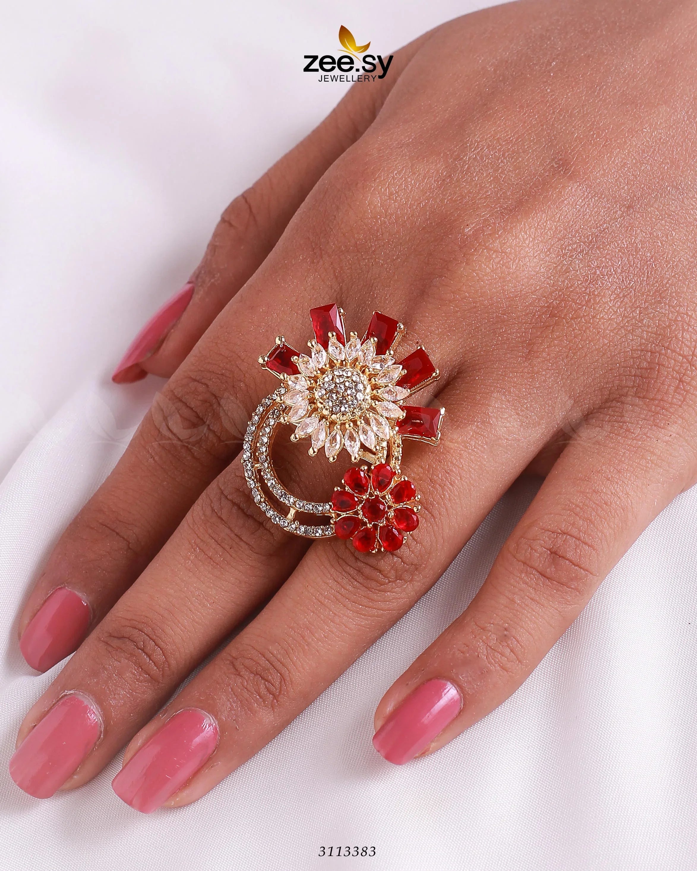 Aima Baig Ring Golden Red - Zeesy Jewellery