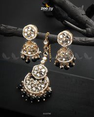 Anam Earrings Golden Black - Zeesy Jewellery