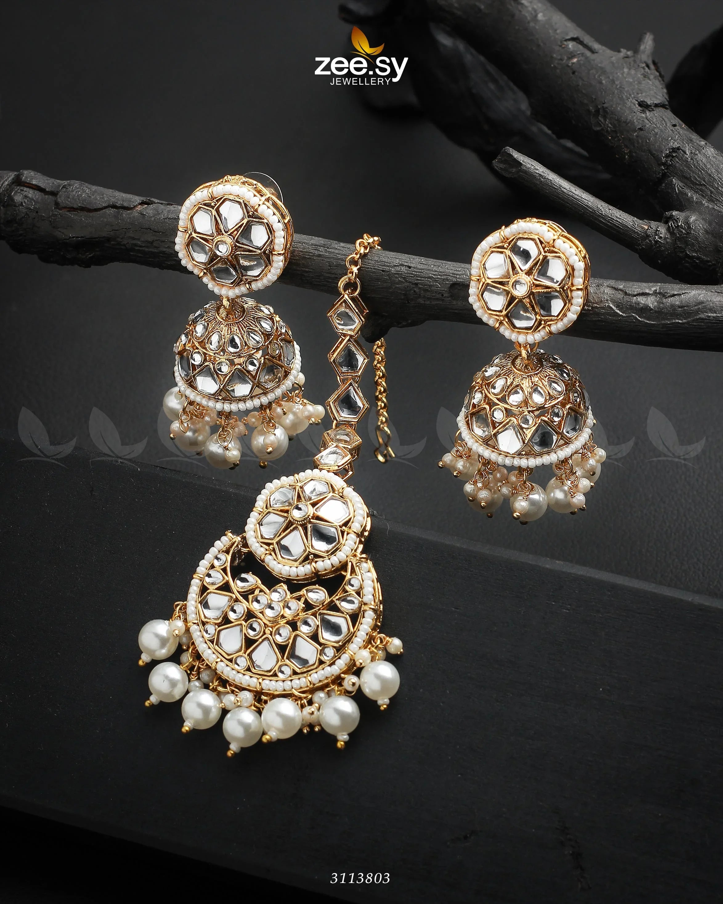 Anam Earrings White - Zeesy Jewellery