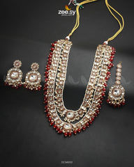 Acacia Malla Necklace Set Red - Zeesy Jewellery