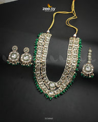 Acacia Malla Necklace Set Green - Zeesy Jewellery