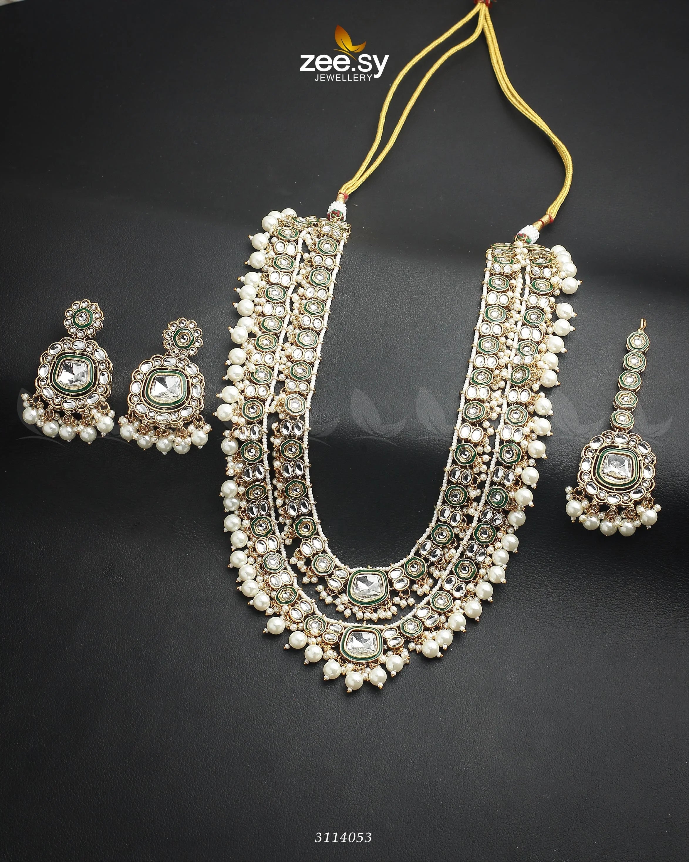 Acacia Malla Necklace Set White - Zeesy Jewellery