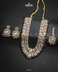 Acacia Malla Necklace Set Golden Black - Zeesy Jewellery