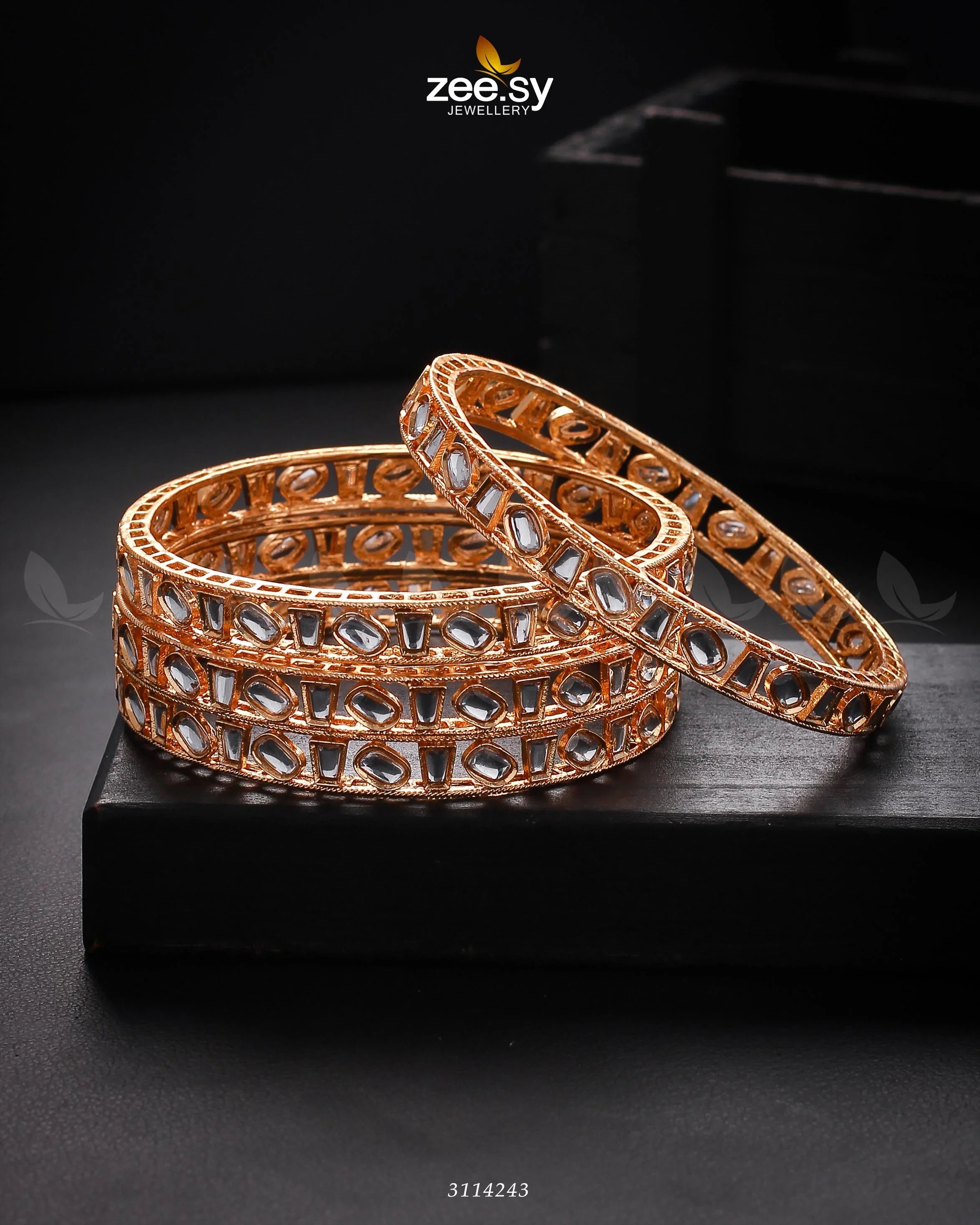 Rihanna Bangles White 2*10 - Zeesy Jewellery