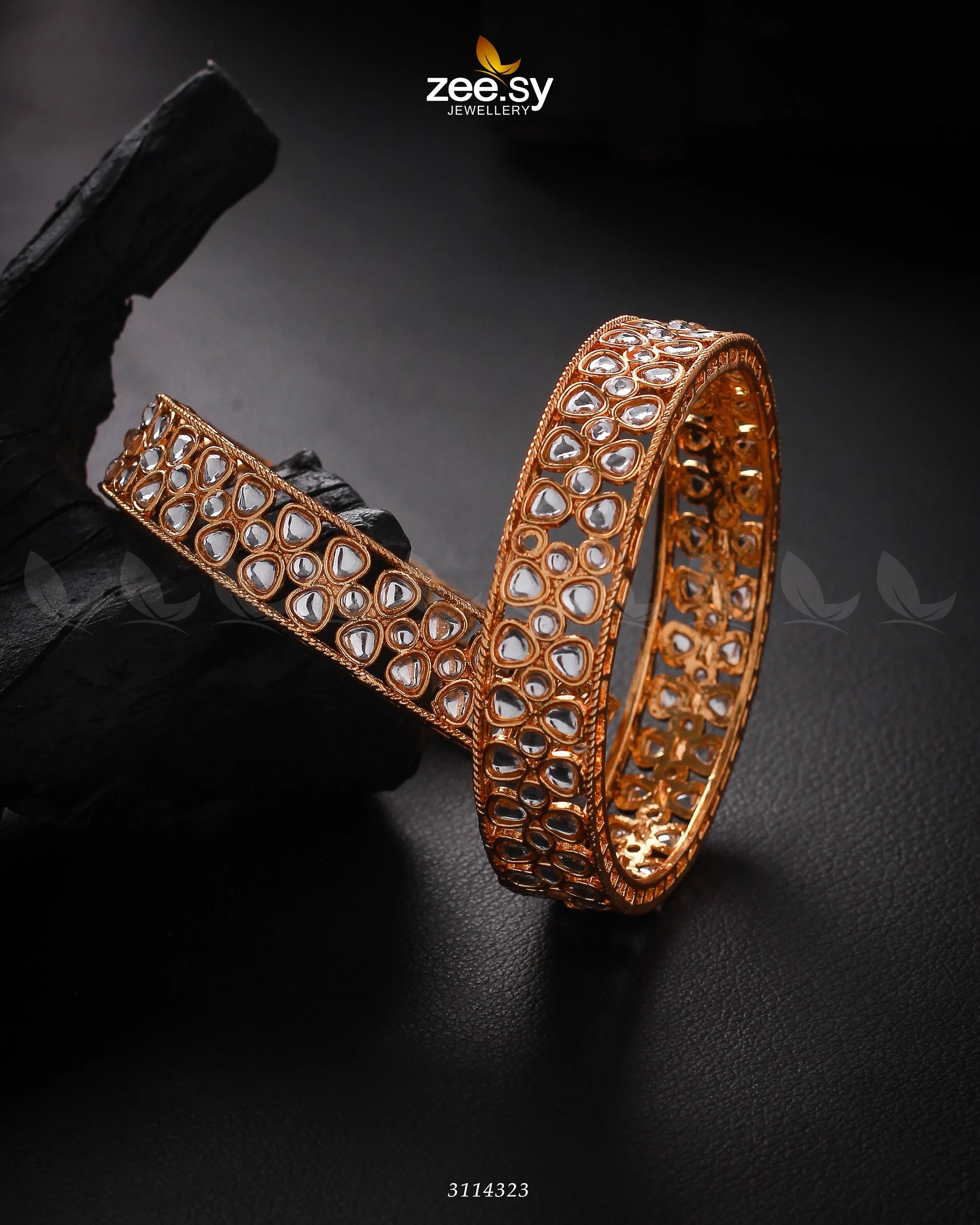 Selena Bangles White 2*6 - Zeesy Jewellery