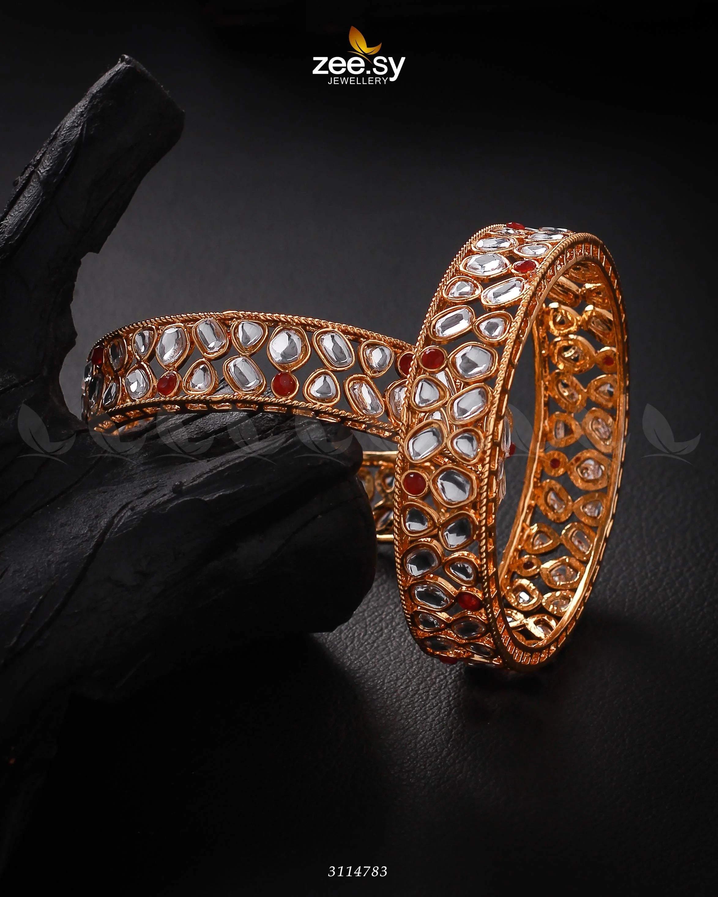 Saffron Bangles Fuchsia 2*4 - Zeesy Jewellery