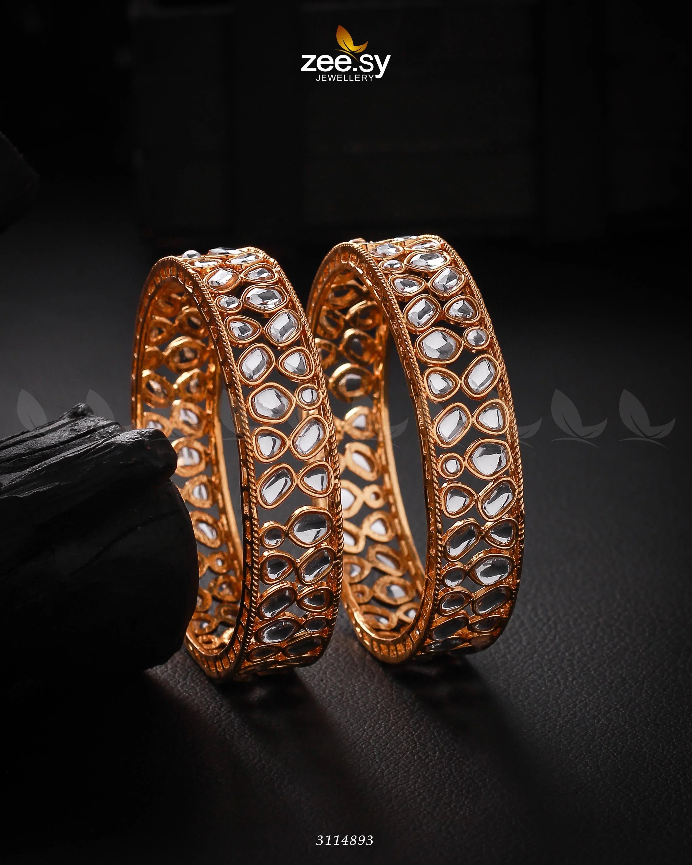 Saffron Bangles White 2*10 - Zeesy Jewellery