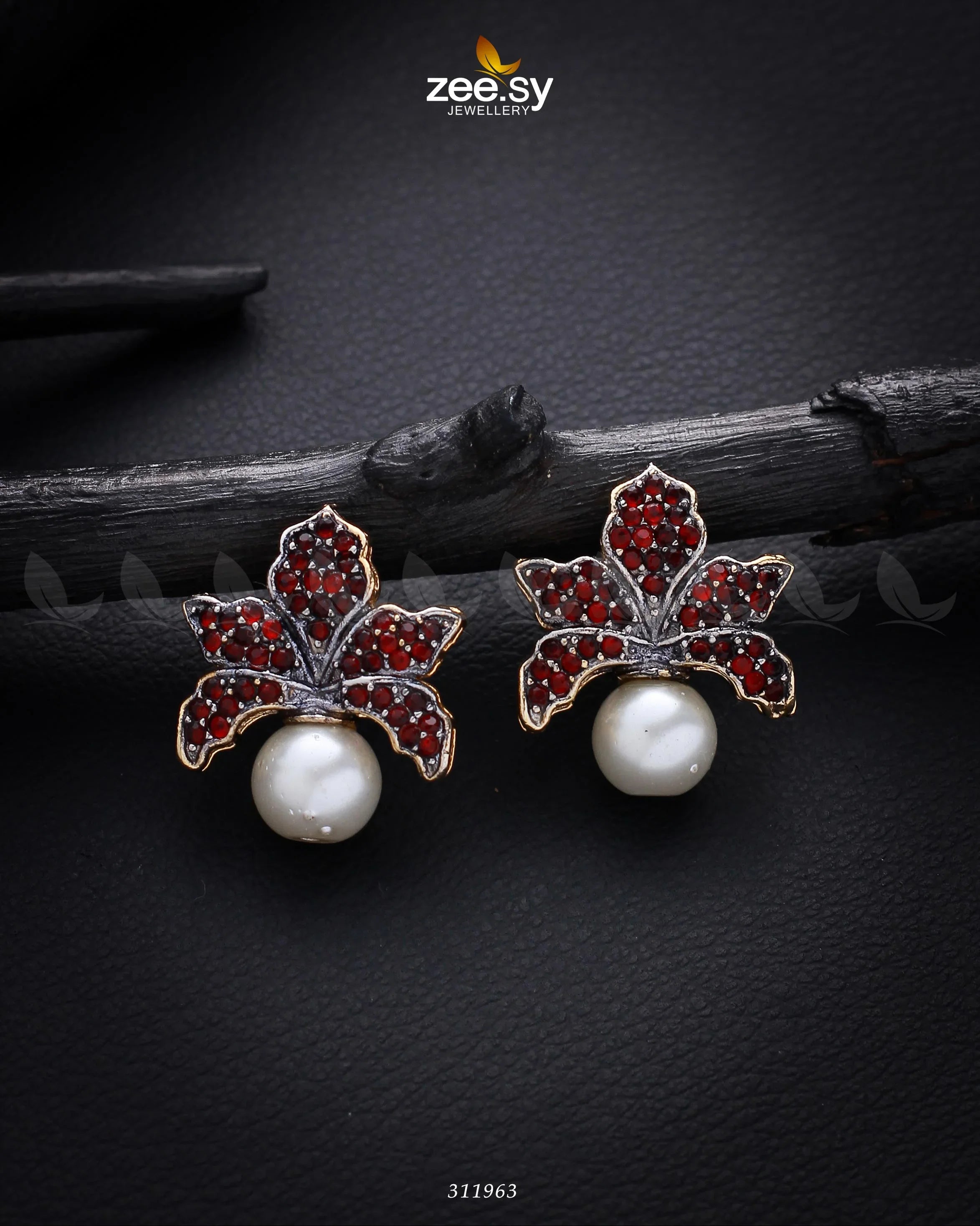 Foxglove Earrings Red - Zeesy Jewellery