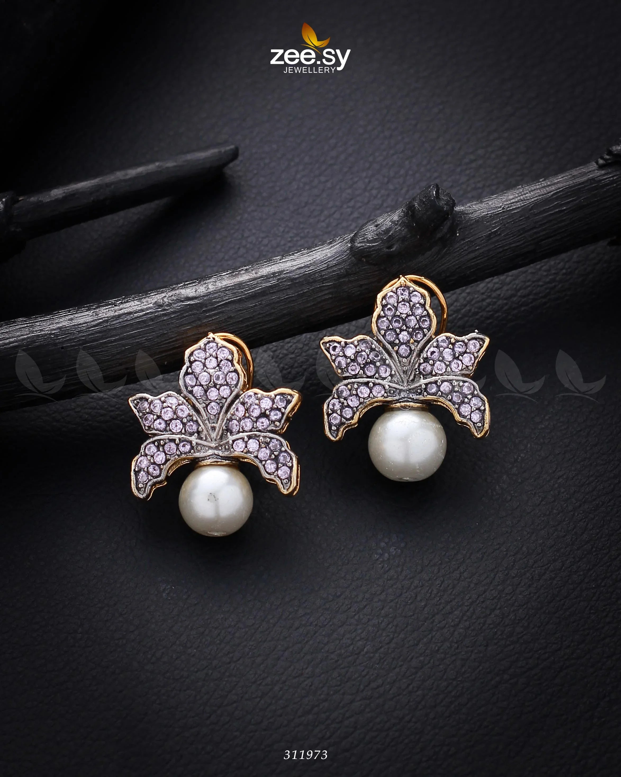 Foxglove Earrings Purple - Zeesy Jewellery