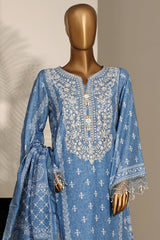 Bin Saeed Stitched 3 Piece Emb Festive Lawn Suit-OS-3124-FEROZI