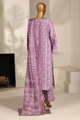 Bin Saeed Stitched 3 Piece Emb Festive Lawn Suit-OS-3126-PURPLE