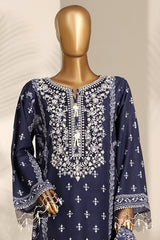 Bin Saeed Stitched 3 Piece Emb Festive Lawn Suit-OS-3128-BLUE