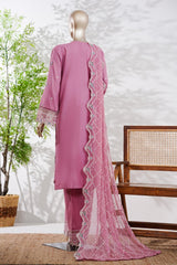 Bin Saeed Stitched 3 Piece Luxury Emb Lawn Vol-13 Suit-D-3129-PINK