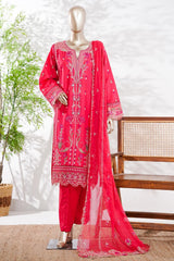 Bin Saeed Stitched 3 Piece Luxury Emb Lawn Vol-13 Suit-D-3131-ORANGE