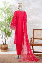 Bin Saeed Stitched 3 Piece Luxury Emb Lawn Vol-13 Suit-D-3131-ORANGE