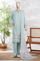 Bin Saeed Stitched 3 Piece Luxury Emb Lawn Vol-13 Suit-D-3133-PISTA