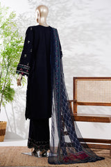 Bin Saeed Stitched 3 Piece Luxury Emb Lawn Vol-13 Suit-D-3134-N.BLUE