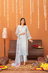 Chaashni By Tawakkal Stitched 3 Piece Eid Fancy Emb Lawn Vol-02 Suit-D-3136