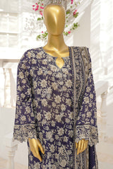 Bin Saeed Stitched 3 Piece Exclusive Emb Lawn With Flapper Suit-LSM-3190-PURPLE