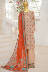 Bin Saeed Stitched 3 Piece Exclusive Emb Lawn With Flapper Suit-LSM-3192-SKIN