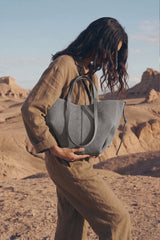 Fineur Luxora Suede Tote Bag - Grey