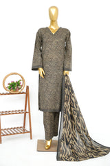 Bin Saeed Stitched 3 Piece Exclusive Printed Lawn Vol-14 Suit-LSM-3260-BLACK