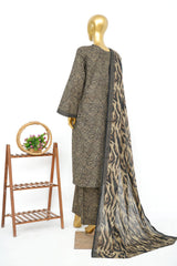 Bin Saeed Stitched 3 Piece Exclusive Printed Lawn Vol-14 Suit-LSM-3260-BLACK