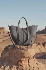 Fineur Luxora Suede Tote Bag - Grey