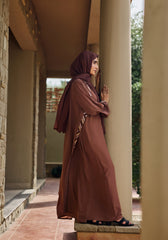 Abaya.Pk Brown Embroidery with Inner Abaya | Velora