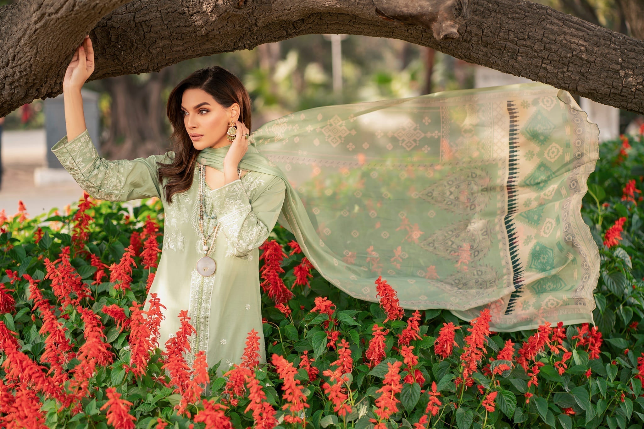 Lamhay by Panache Apparel Stitched Luxury Lawn Collection-Mint Voyage