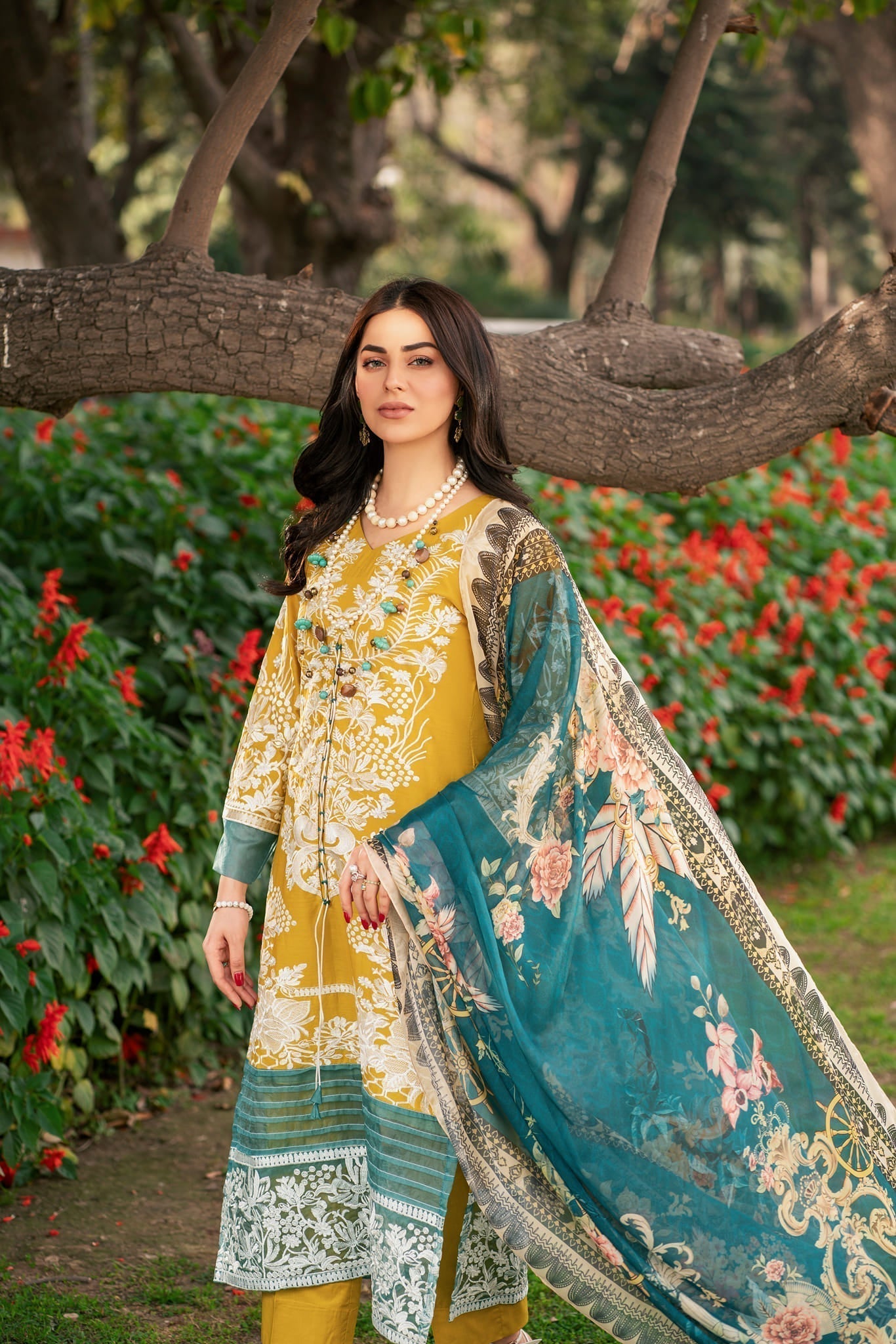 Lamhay by Panache Apparel Stitched Luxury Lawn Collection-Florid Haven