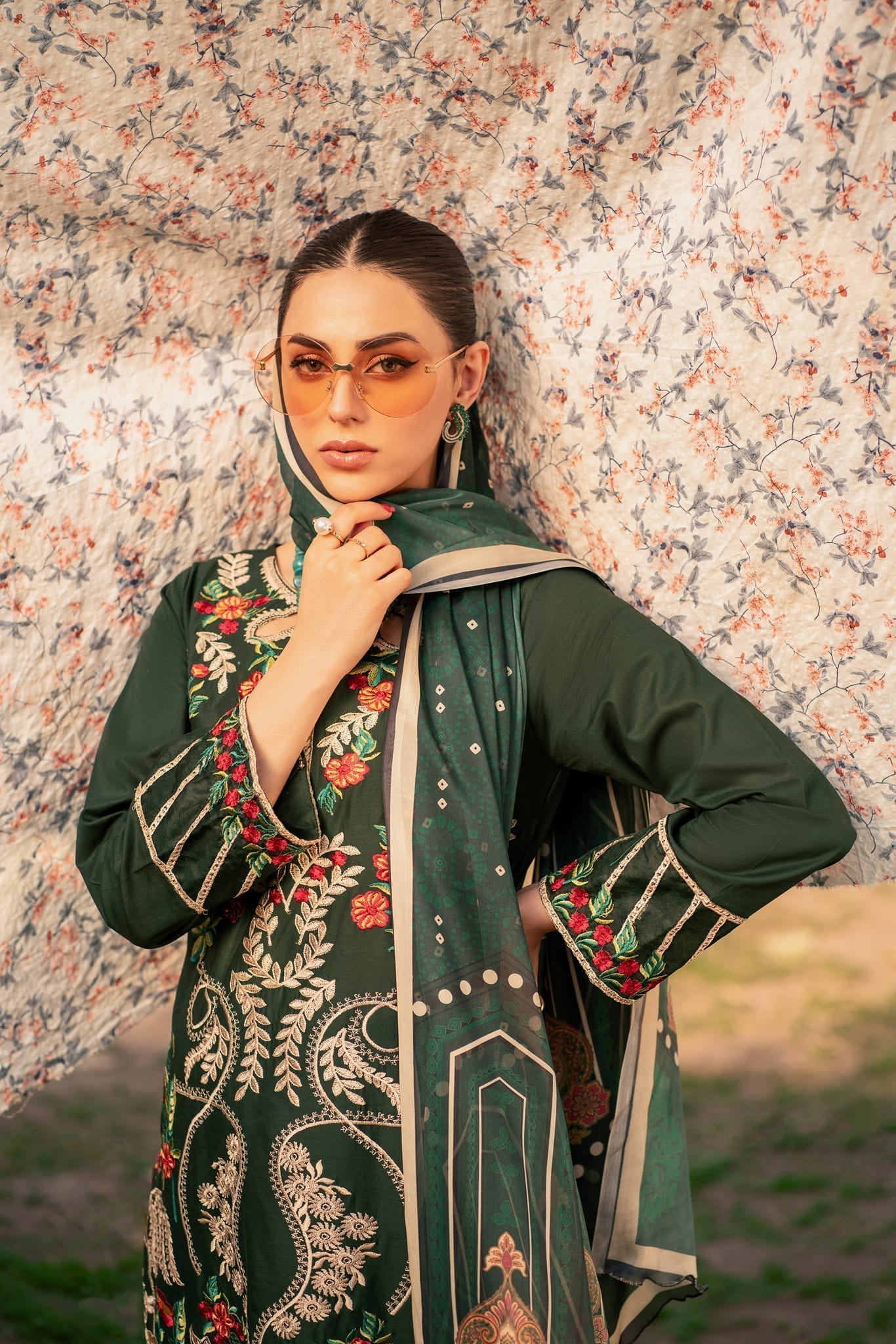 Lamhay by Panache Apparel Stitched Luxury Lawn Collection-Surreal Green