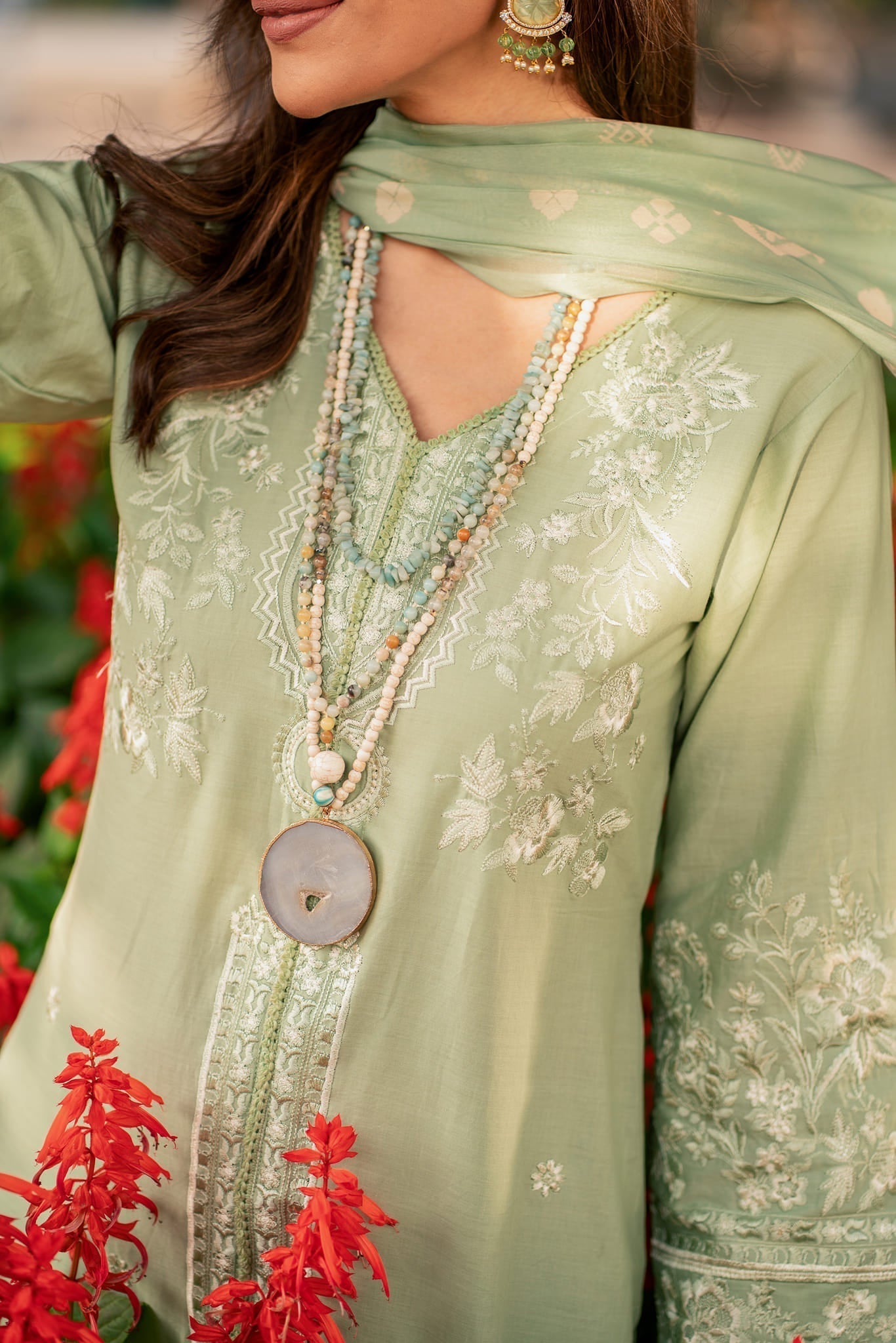 Lamhay by Panache Apparel Stitched Luxury Lawn Collection-Mint Voyage