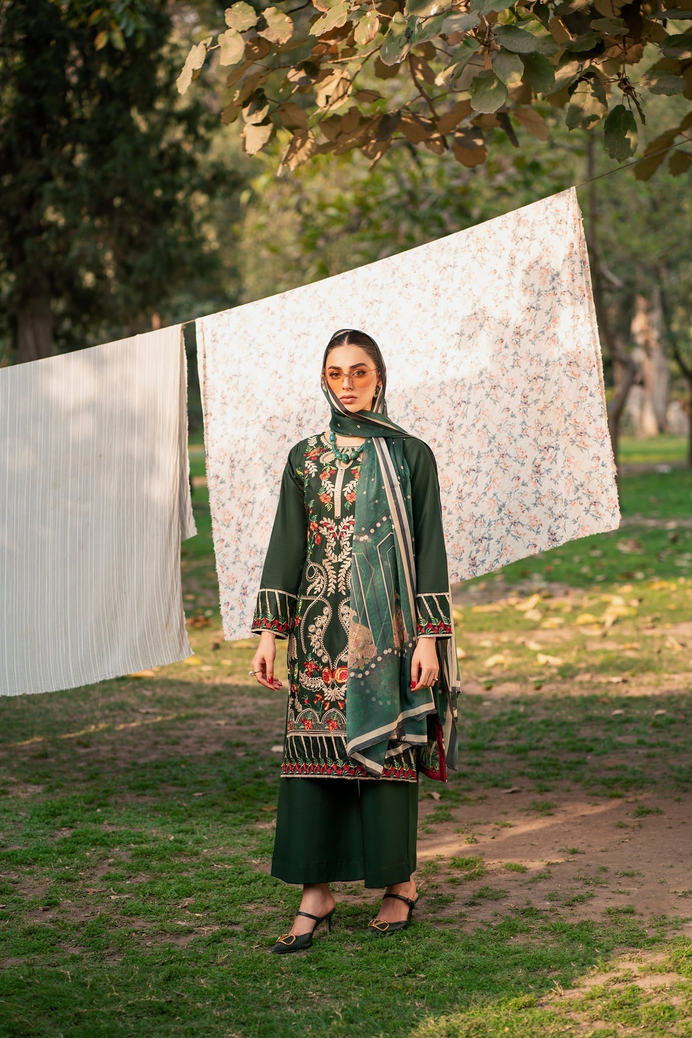 Lamhay by Panache Apparel Stitched Luxury Lawn Collection-Surreal Green
