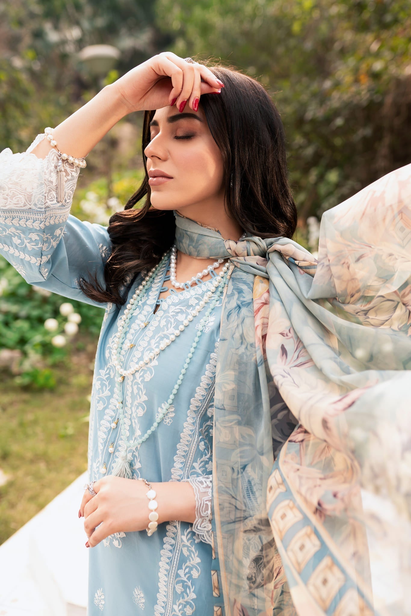 Lamhay by Panache Apparel Stitched Luxury Lawn Collection-Crystal