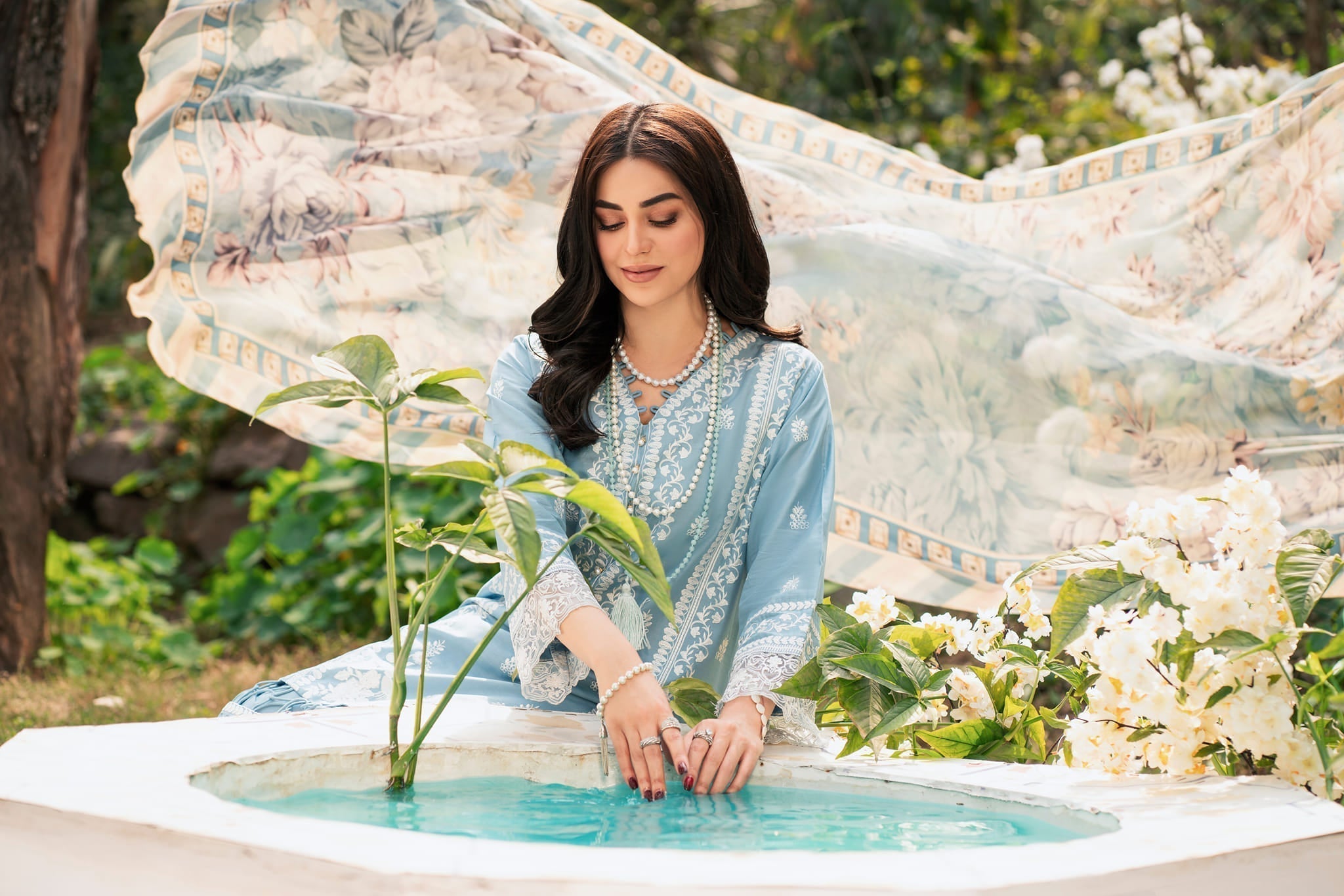 Lamhay by Panache Apparel Stitched Luxury Lawn Collection-Crystal